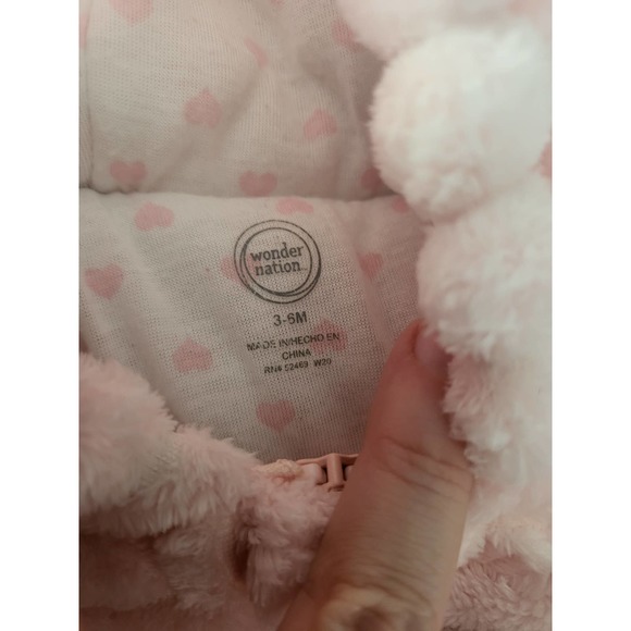 Wonder Nation Pink Fleece Snowsuit - Size 3-6 months - Picture 2 of 4